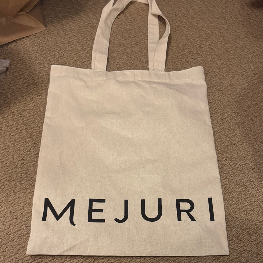 Mejuri Natural Canvas Tote with Black Logo